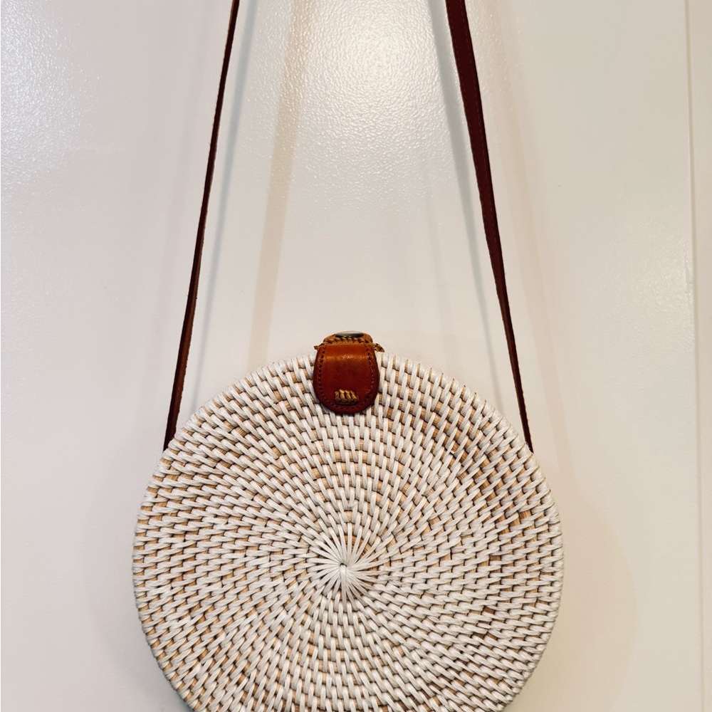 White Woven Crossbody Bag